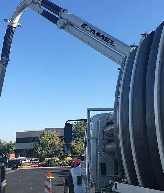 Truck pumping the sewer